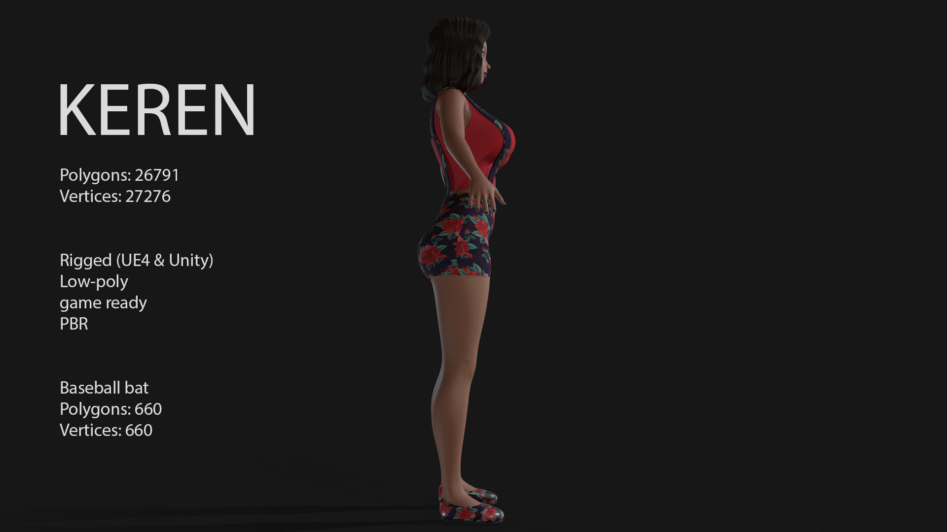 Keren Style III GIRL Low-poly 3D model_14