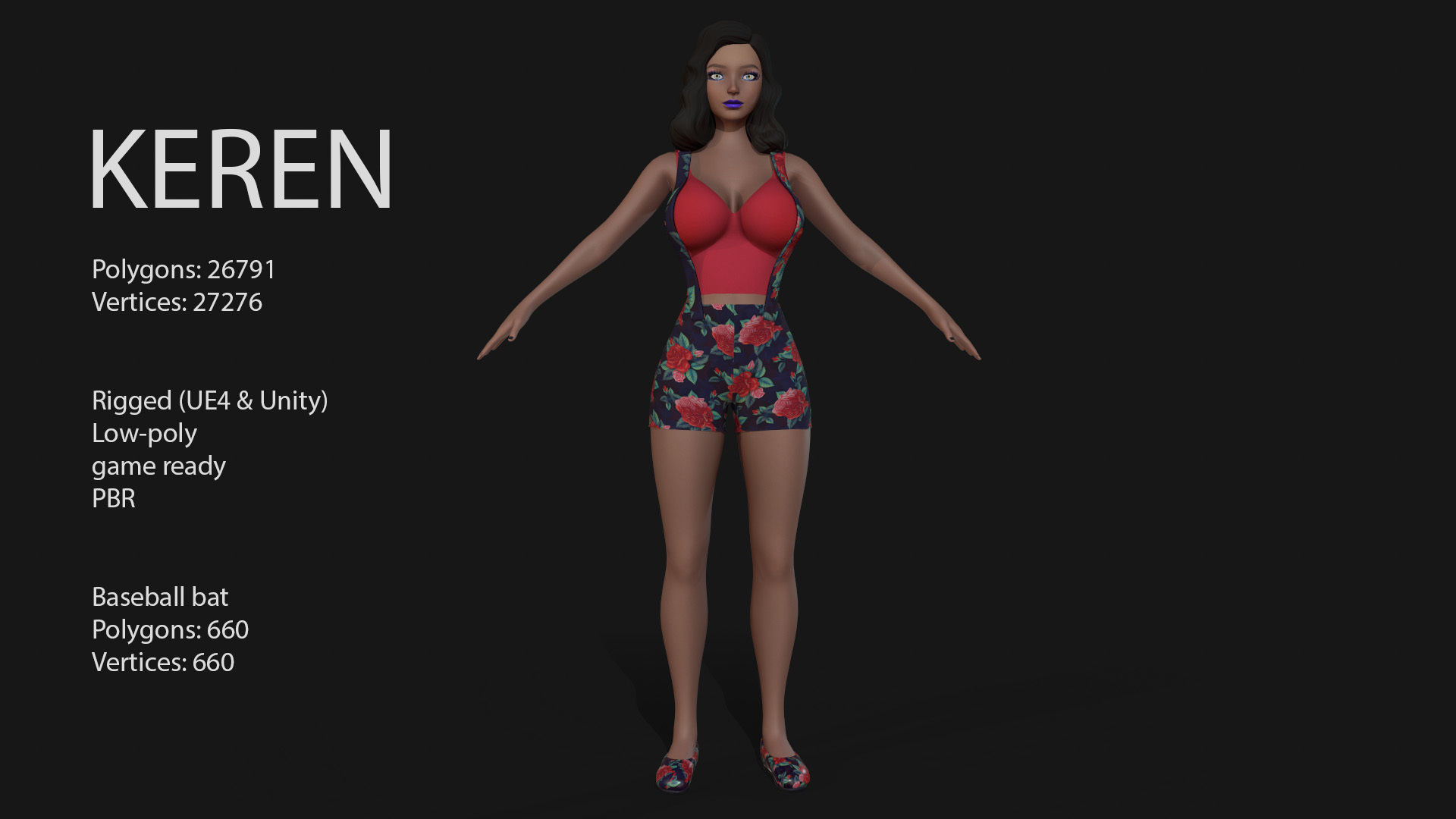 Keren Style III GIRL Low-poly 3D model_13