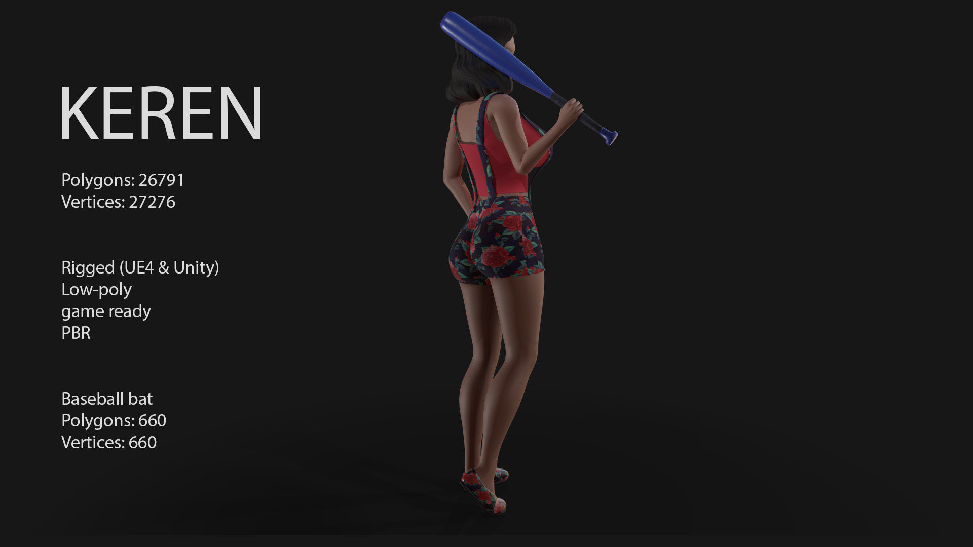 Keren Style III GIRL Low-poly 3D model_4
