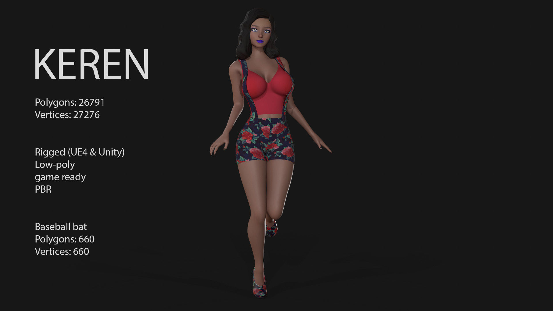 Keren Style III GIRL Low-poly 3D model_12