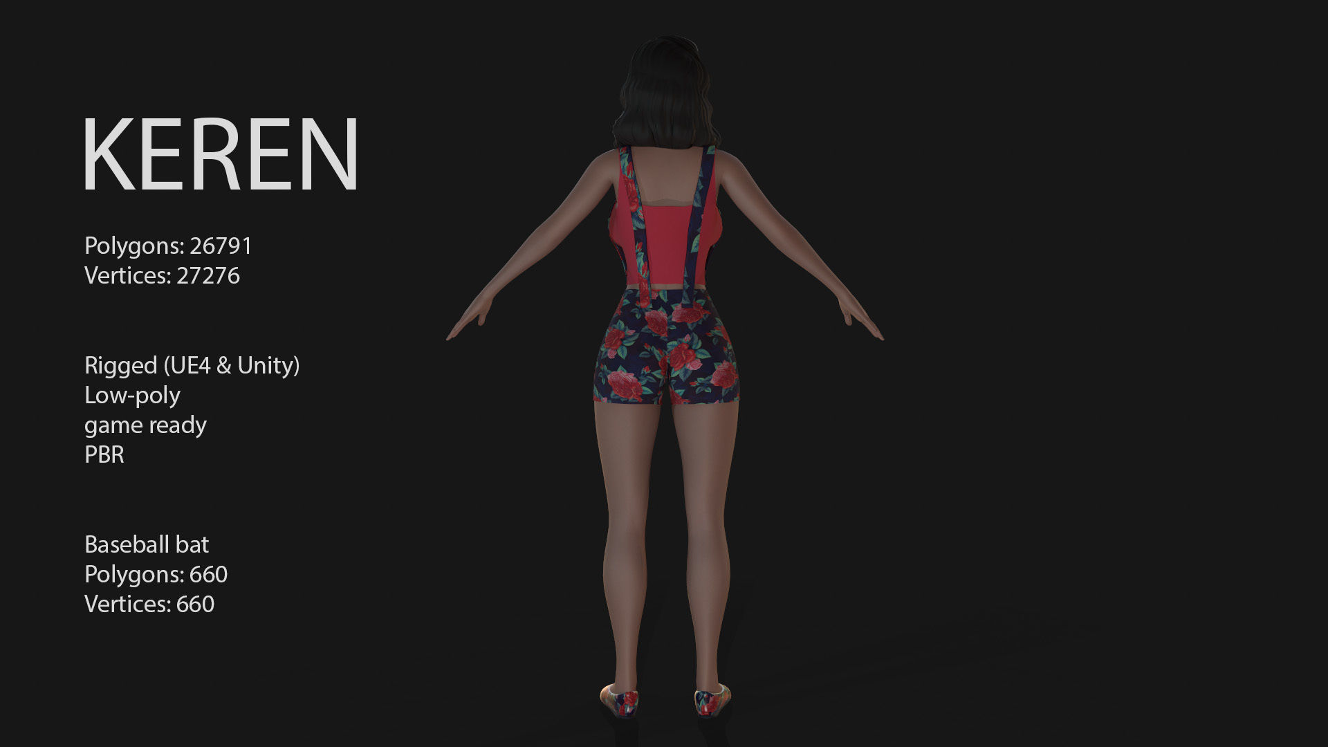Keren Style III GIRL Low-poly 3D model_15