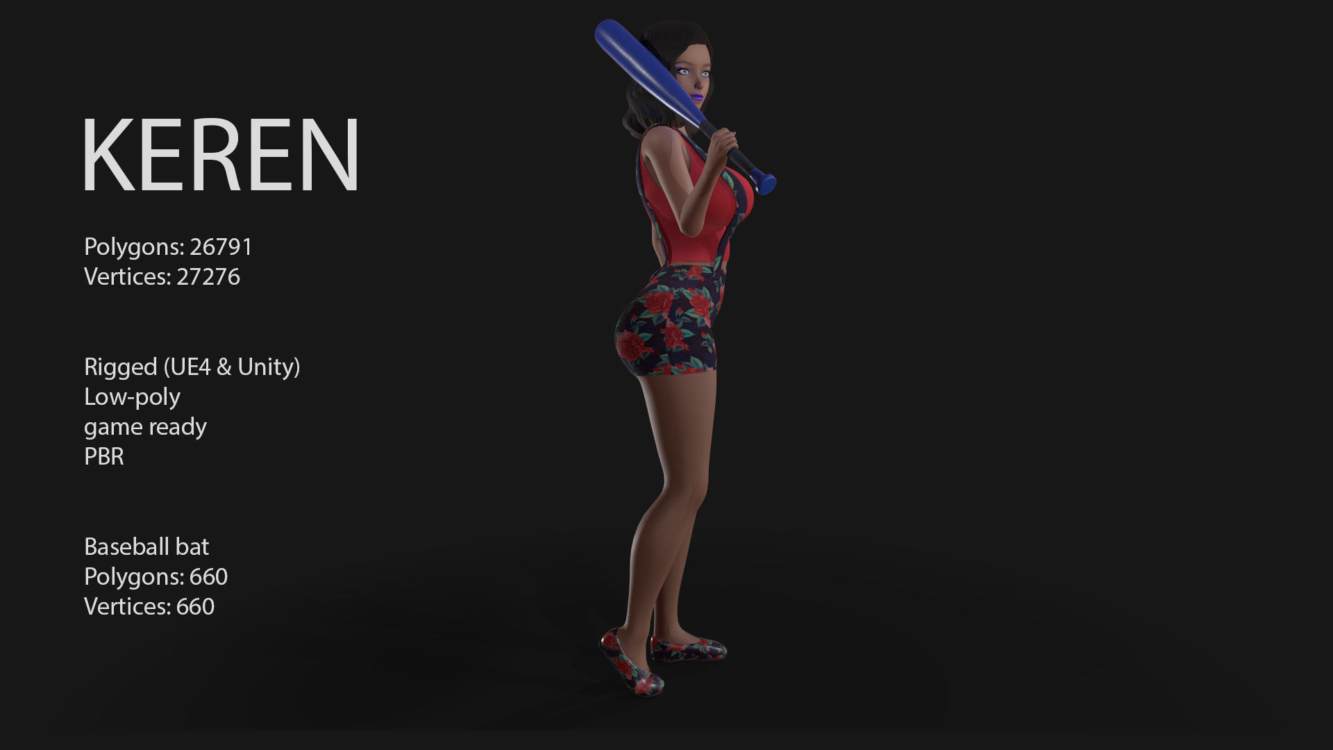 Keren Style III GIRL Low-poly 3D model_5