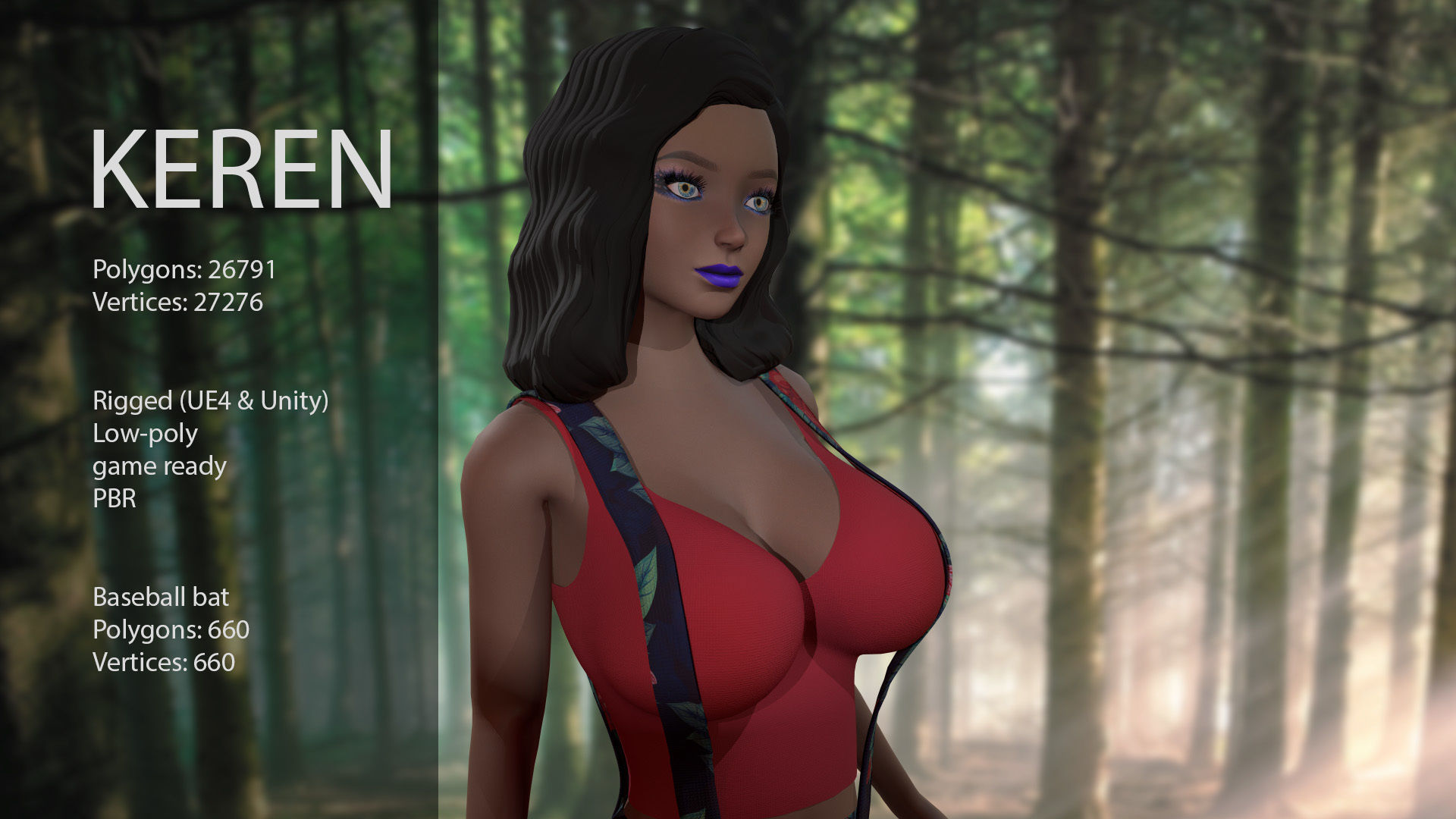 Keren Style III GIRL Low-poly 3D model_2