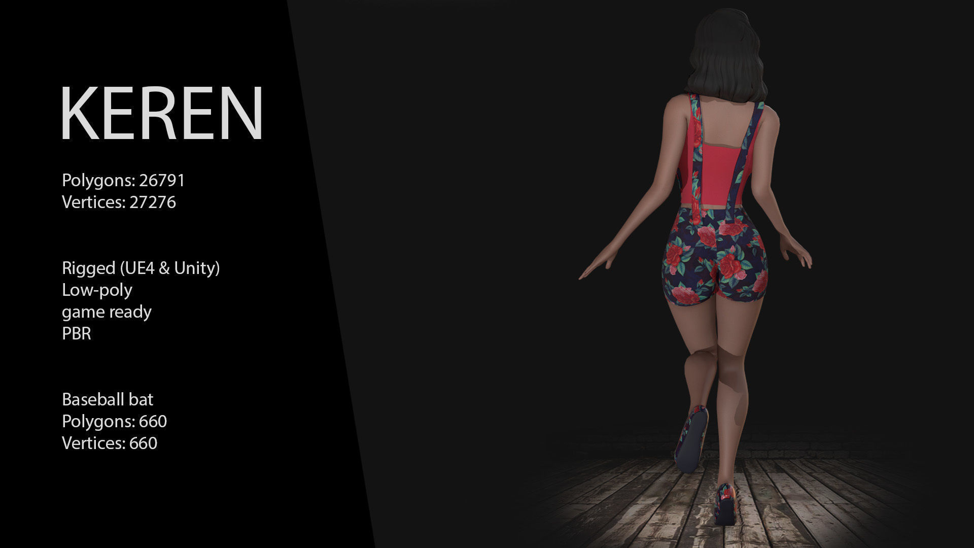 Keren Style III GIRL Low-poly 3D model_11
