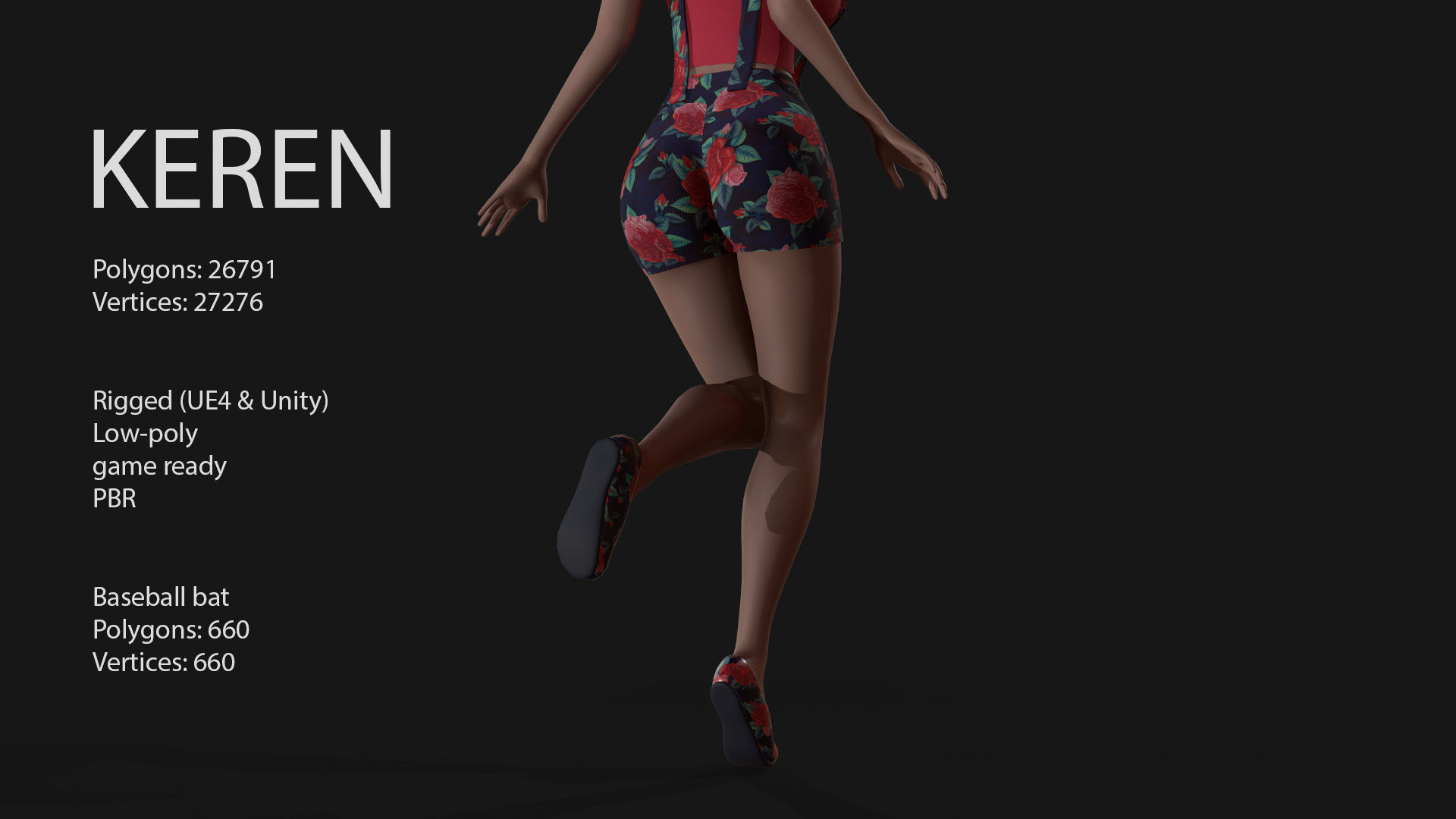 Keren Style III GIRL Low-poly 3D model_10