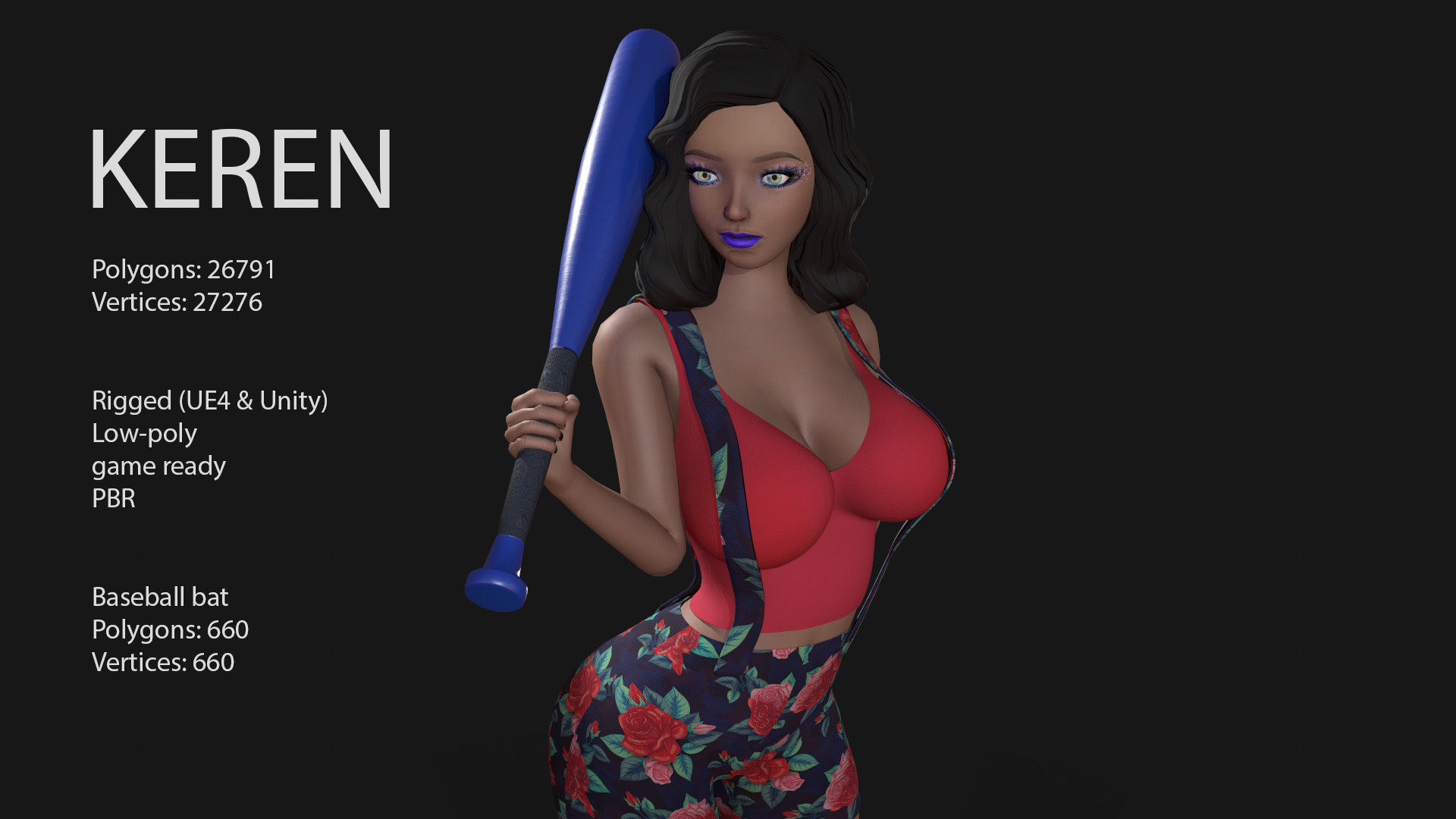 Keren Style III GIRL Low-poly 3D model_8