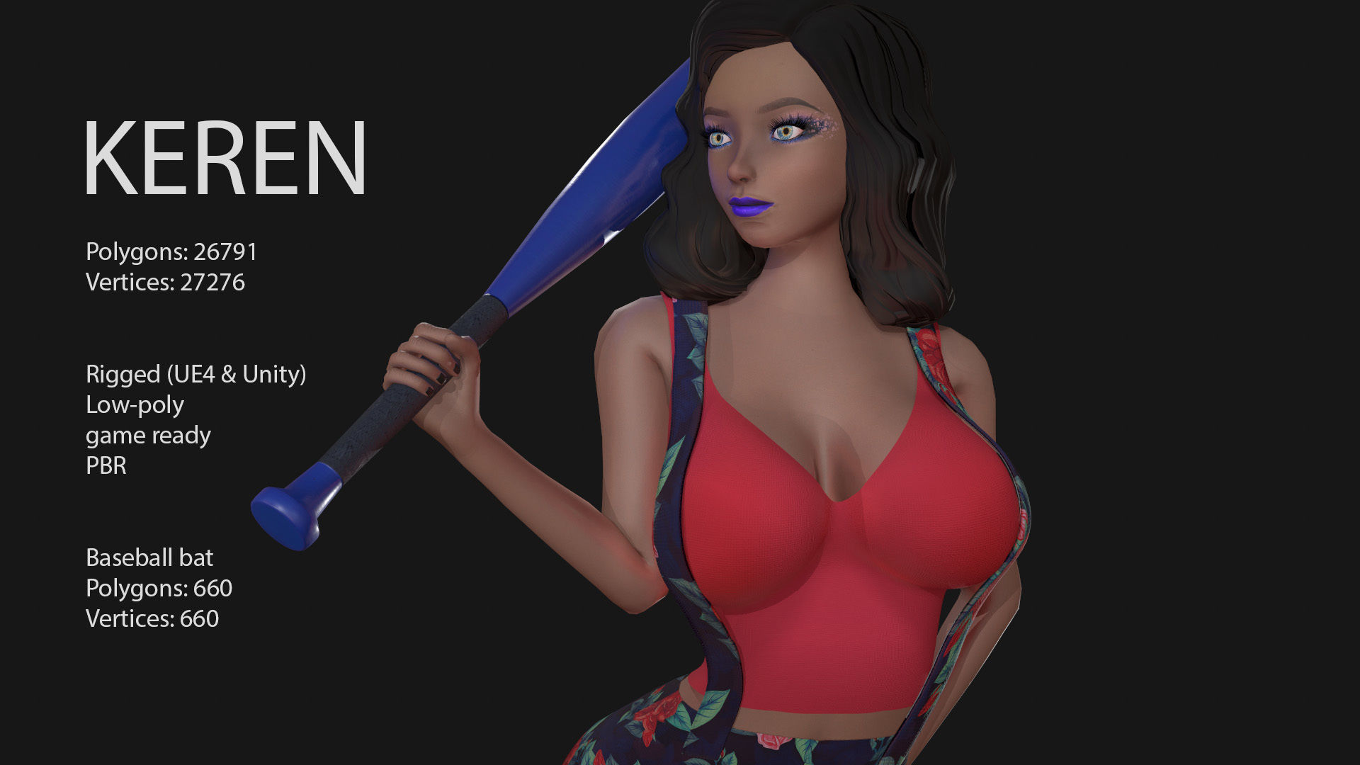 Keren Style III GIRL Low-poly 3D model_3