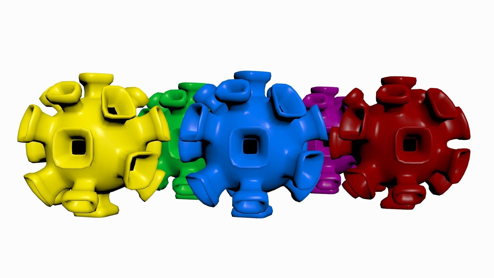 corona virus Low-poly 3D model_2