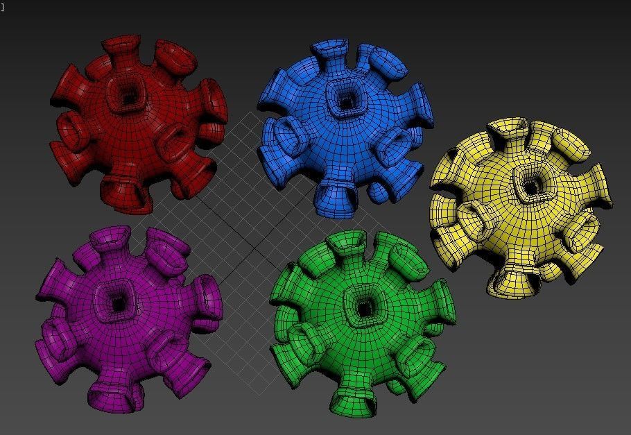 corona virus Low-poly 3D model_1