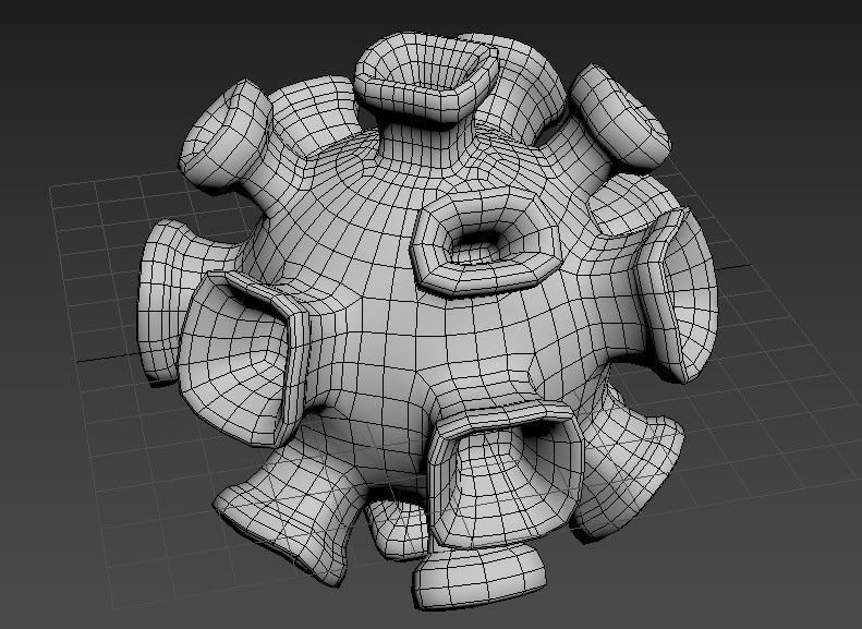 corona virus Low-poly 3D model_3