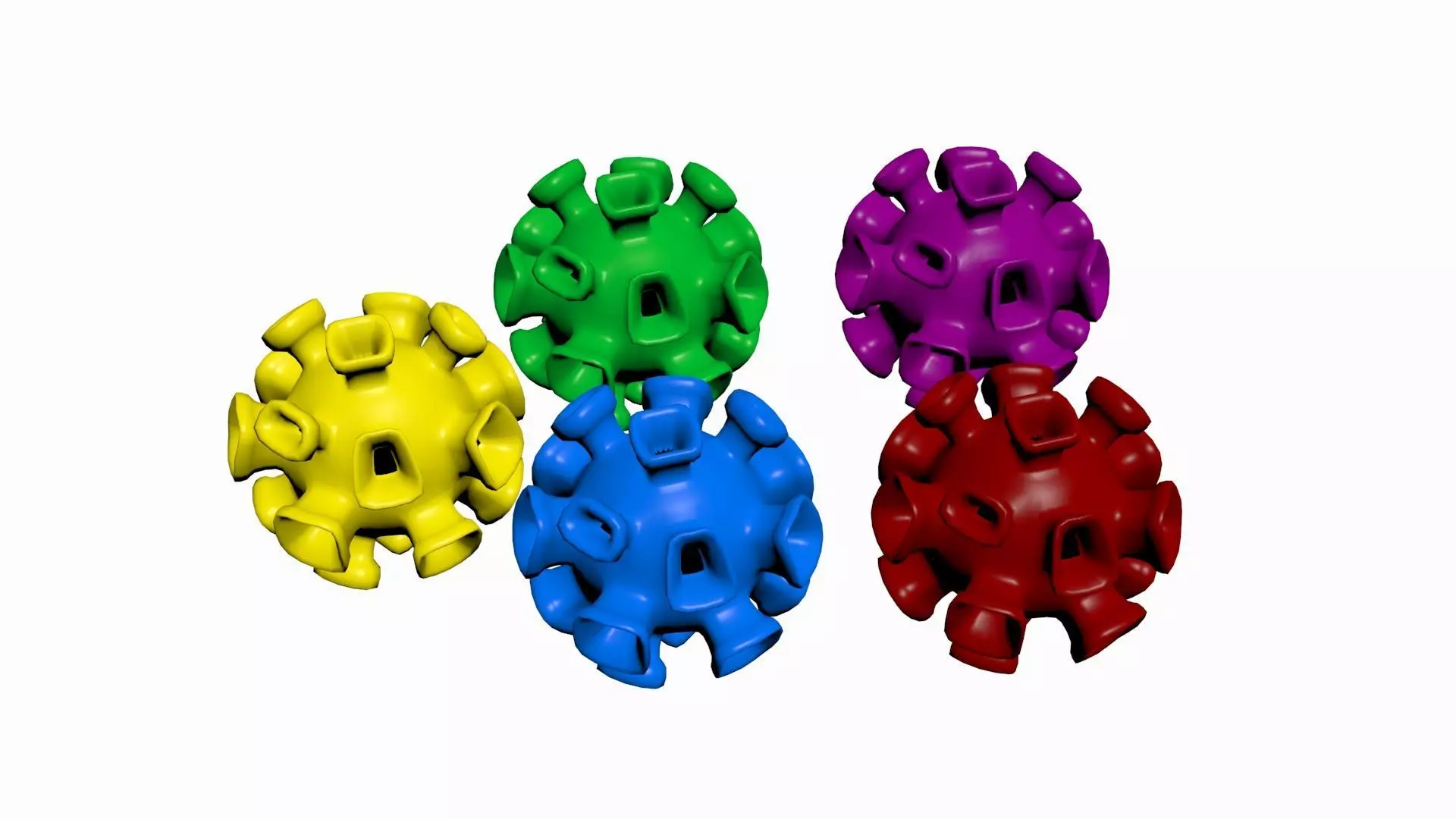 corona virus Low-poly 3D model_0