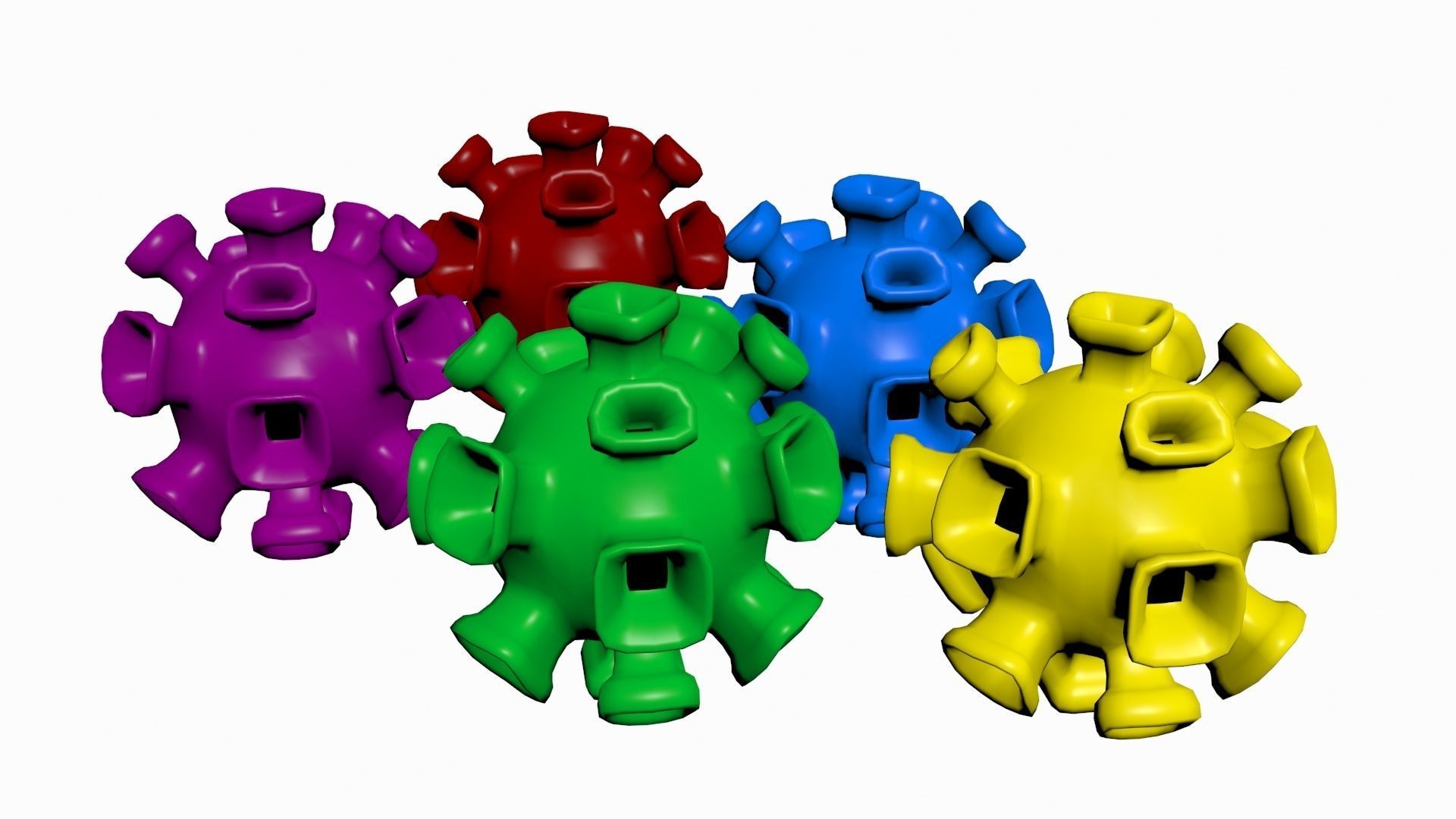 corona virus Low-poly 3D model_4