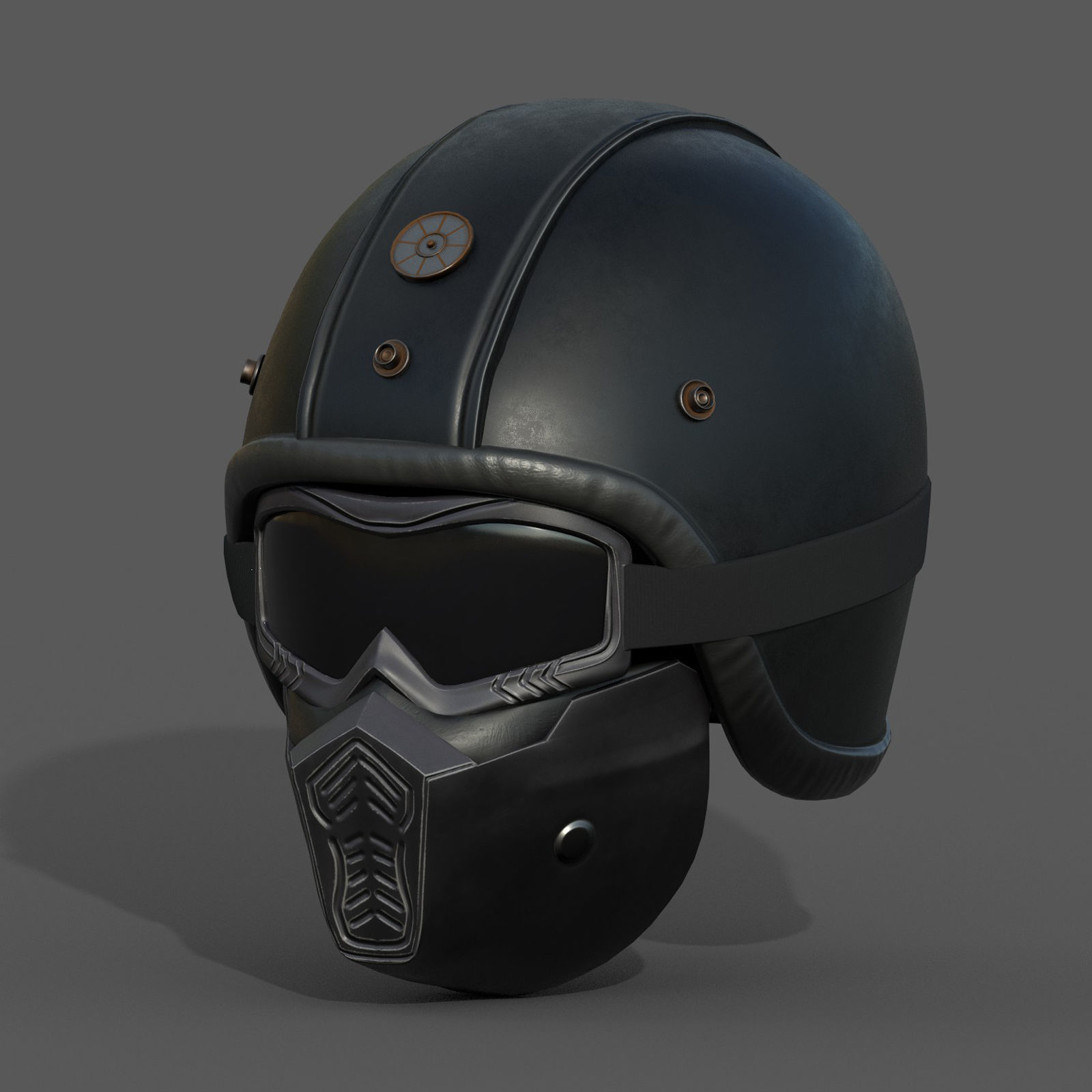 Helmet racer spot protection safety futuristic scifi Low-poly 3D model_3