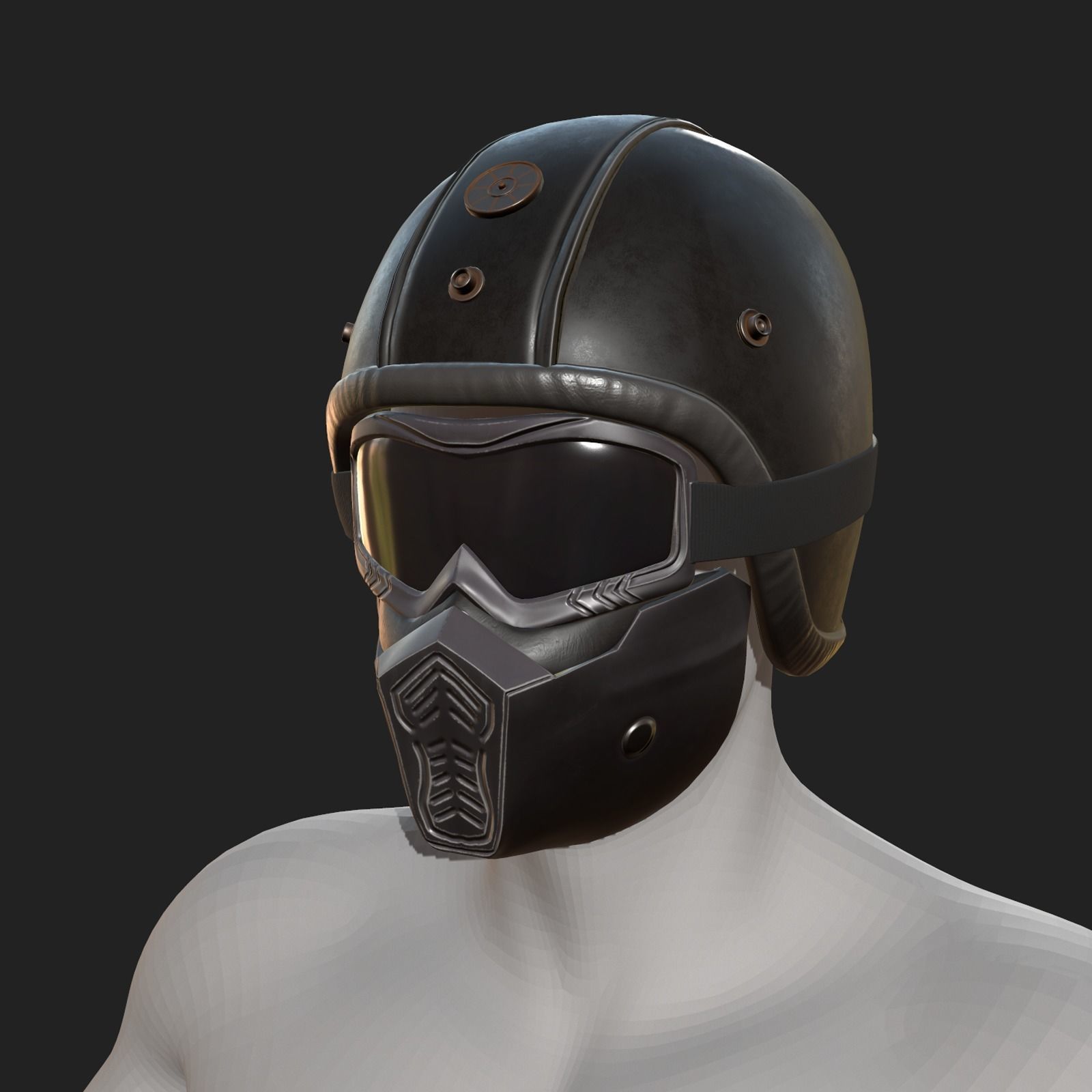 Helmet racer spot protection safety futuristic scifi Low-poly 3D model_1