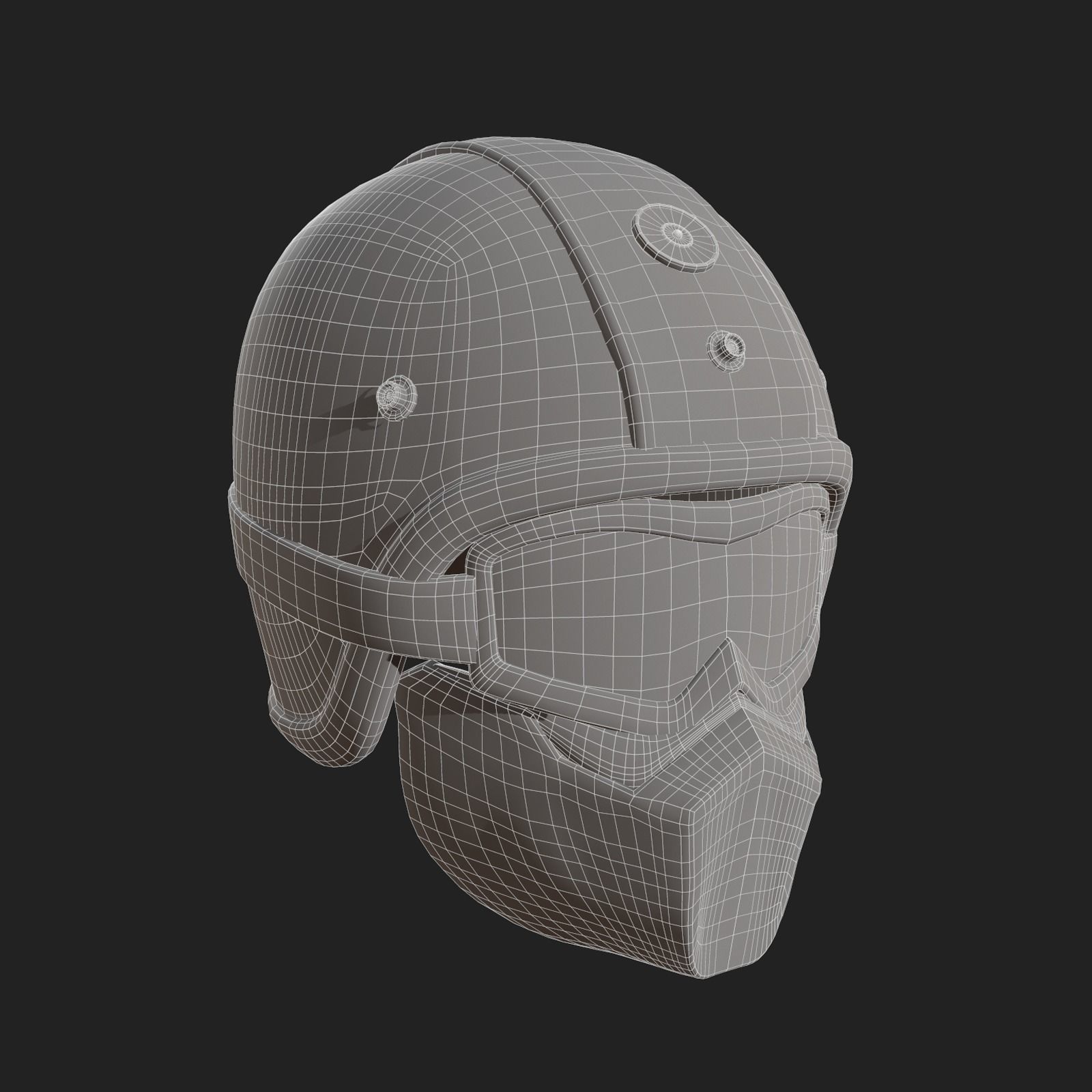 Helmet racer spot protection safety futuristic scifi Low-poly 3D model_10