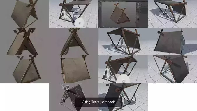 Viking Tents 3D Model Collection