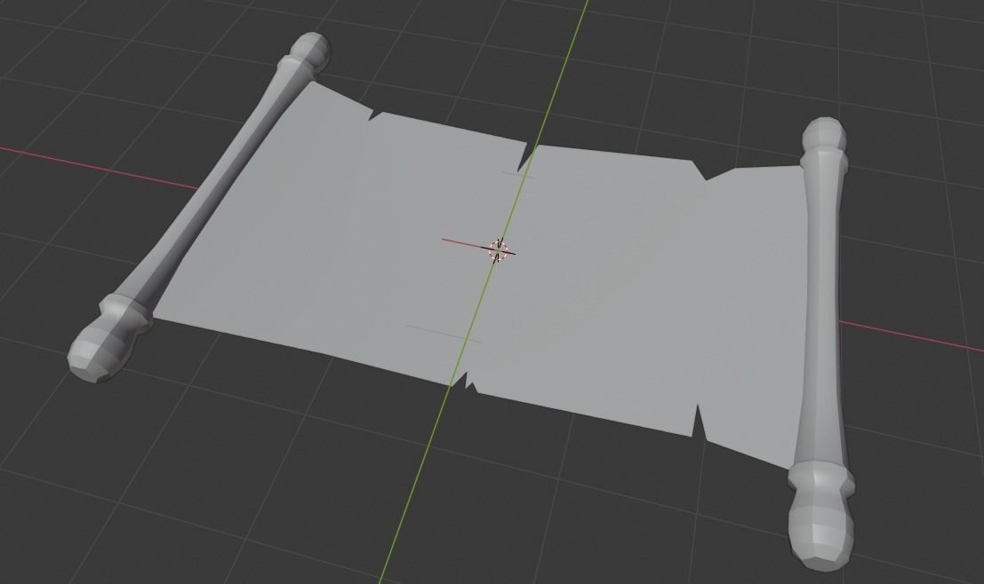 Old Scroll Low-poly 3D model_2