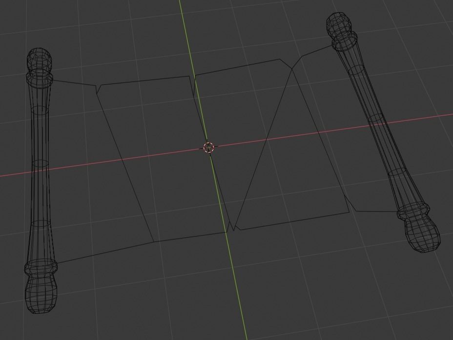 Old Scroll Low-poly 3D model_1