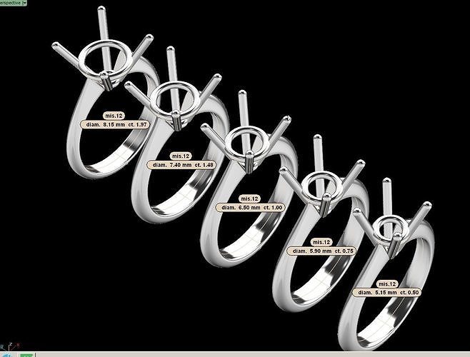 solitaire ring different  stone  size  ROUND  EDGE 3D print model