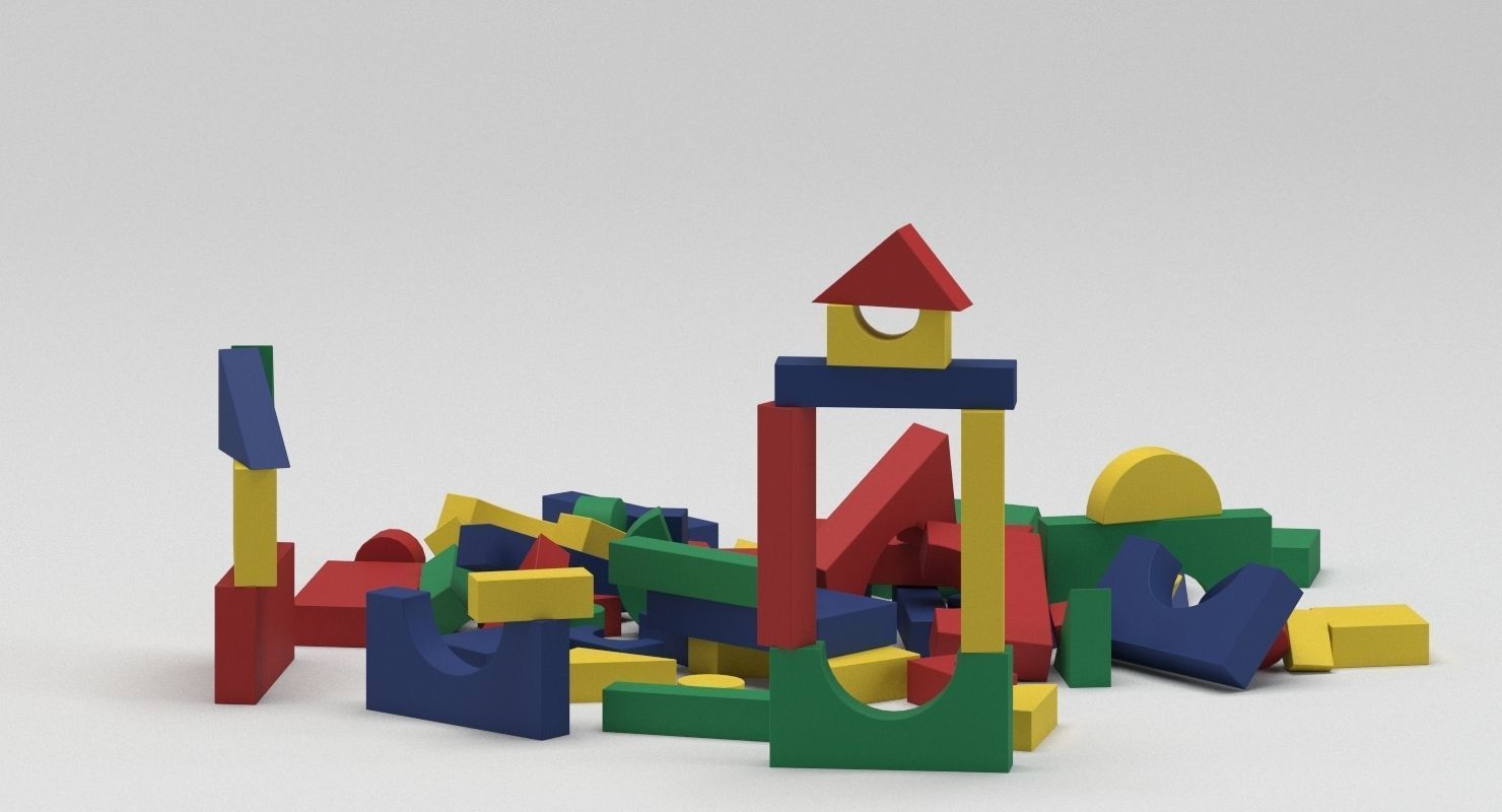 Toy Kids building blocks 3D model_4