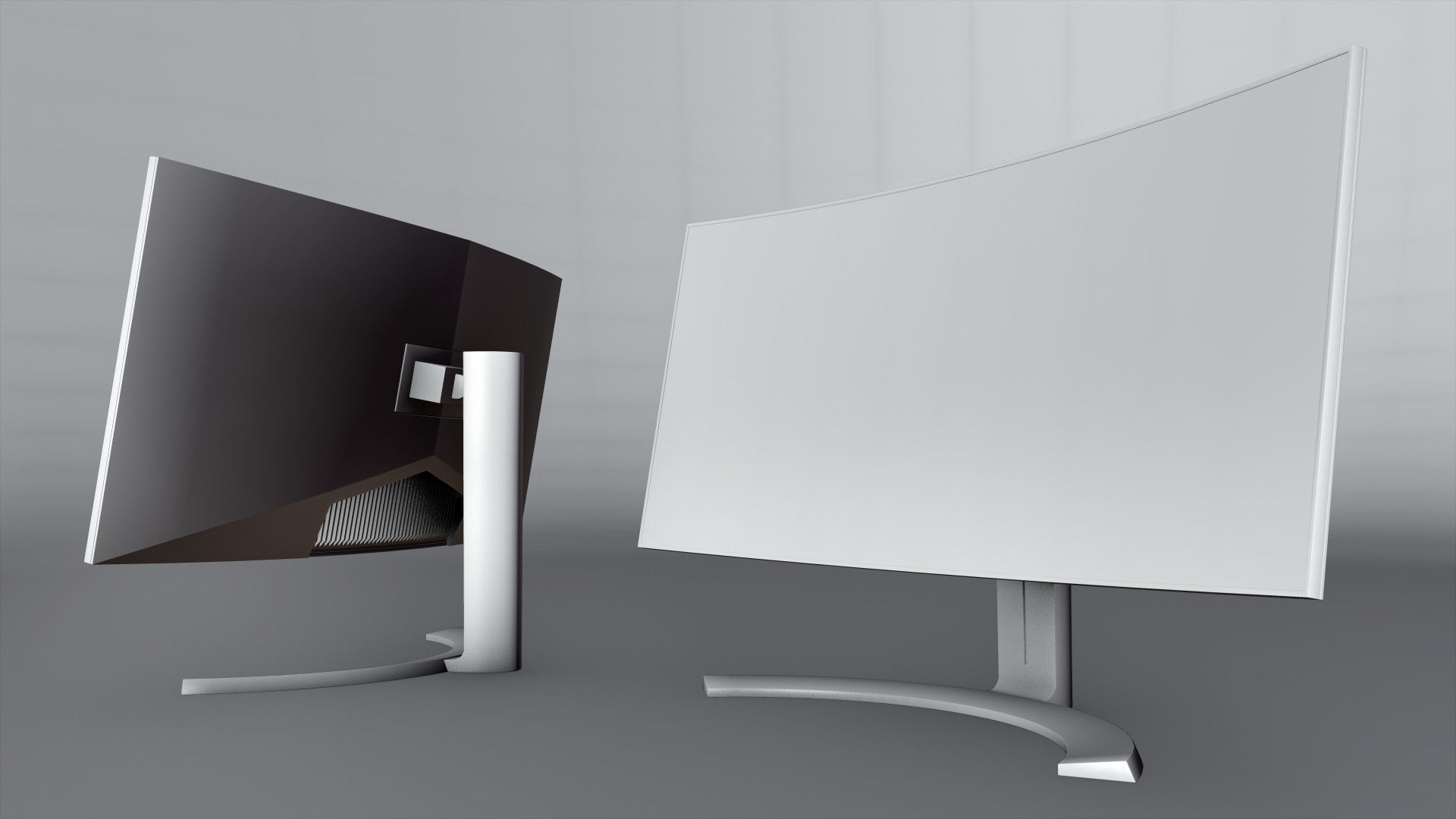 PBR and VR Ready curved screen monitor 3D model_3