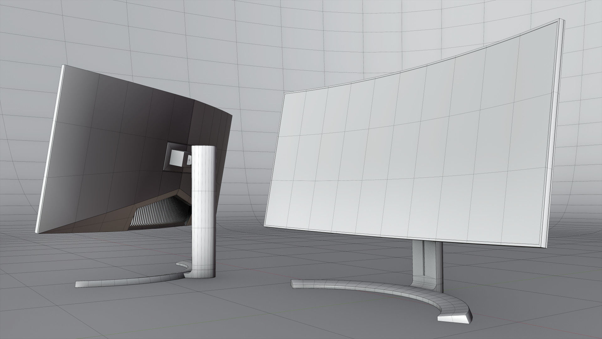 PBR and VR Ready curved screen monitor 3D model_4