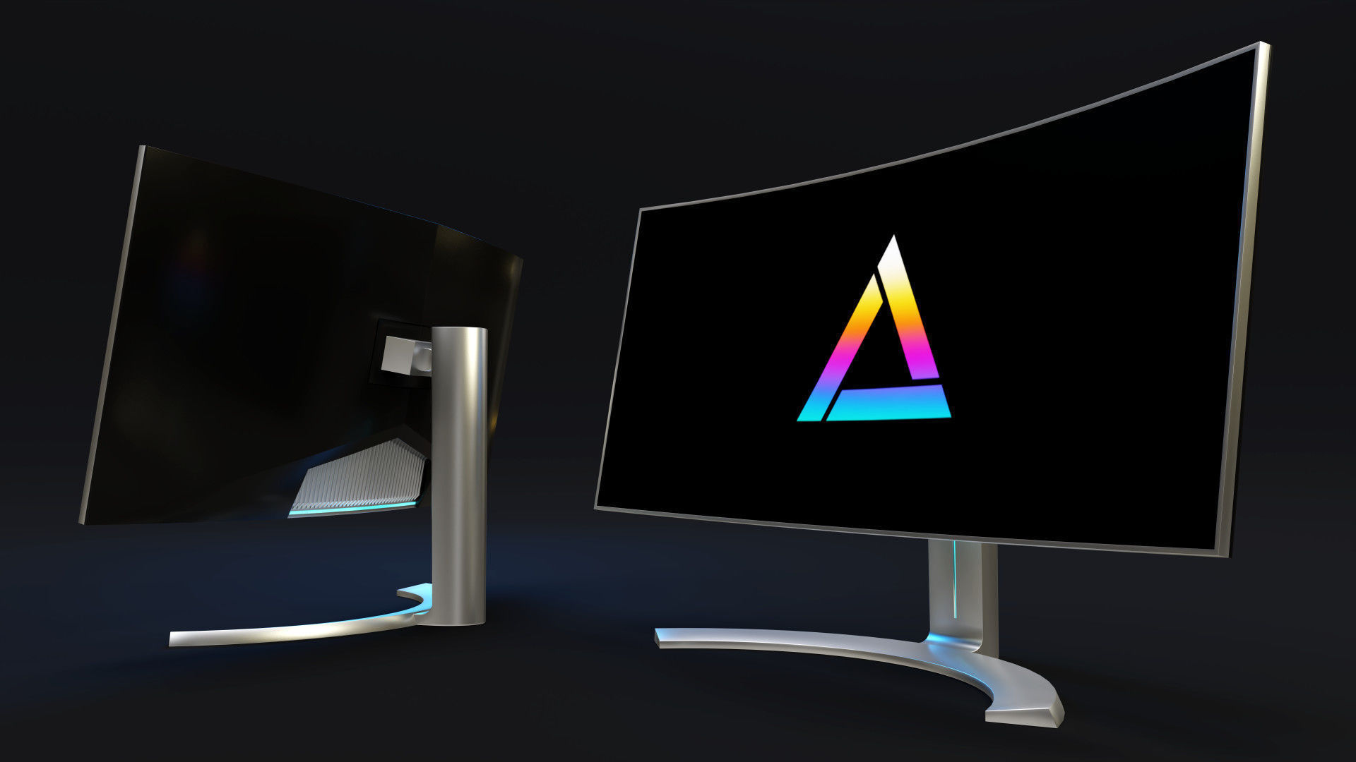 PBR and VR Ready curved screen monitor 3D model_2