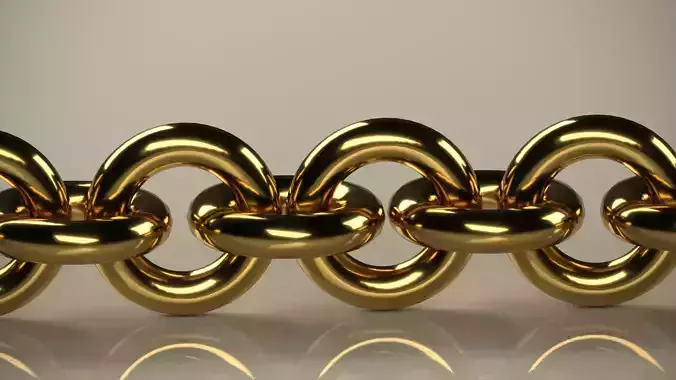 Metal or gold chain necklace bracelet  3D model