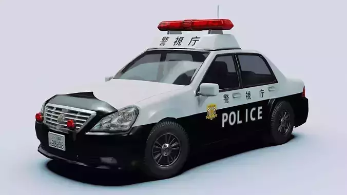 Japanese Police Vehicle Low-poly 3D model