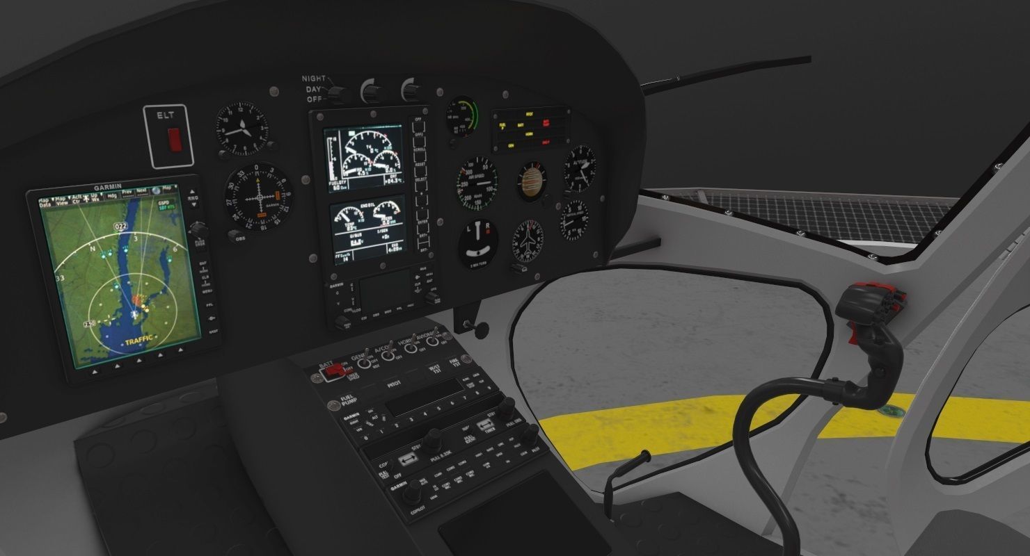 AS-350 Ontario Police Animated Low-poly 3D model_10