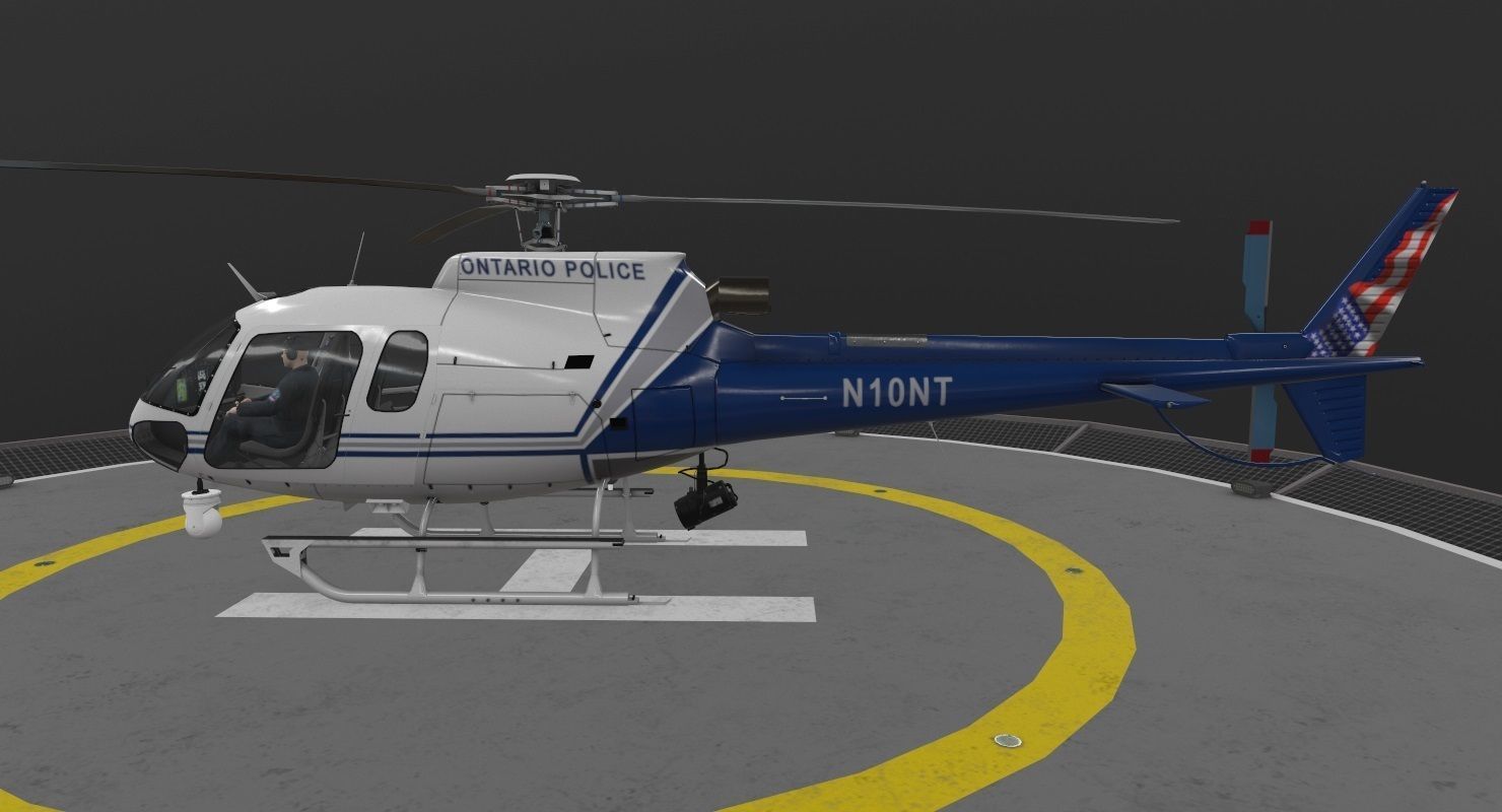 AS-350 Ontario Police Animated Low-poly 3D model_22