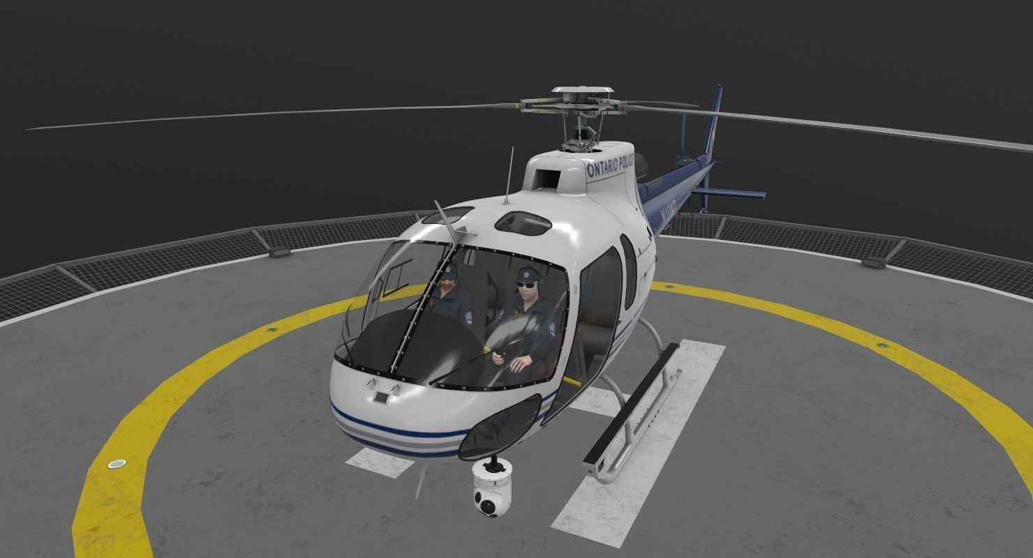 AS-350 Ontario Police Animated Low-poly 3D model_17