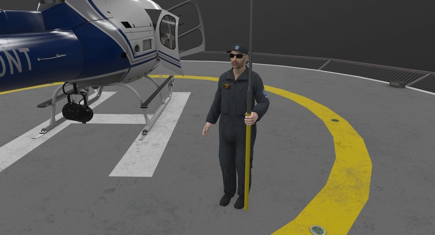 AS-350 Ontario Police Animated Low-poly 3D model_7