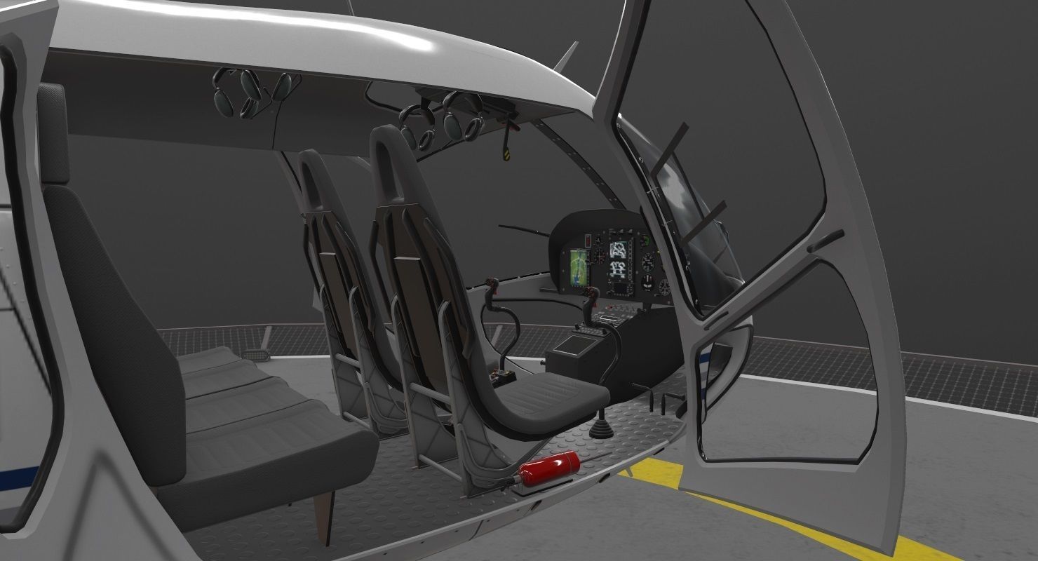 AS-350 Ontario Police Animated Low-poly 3D model_9