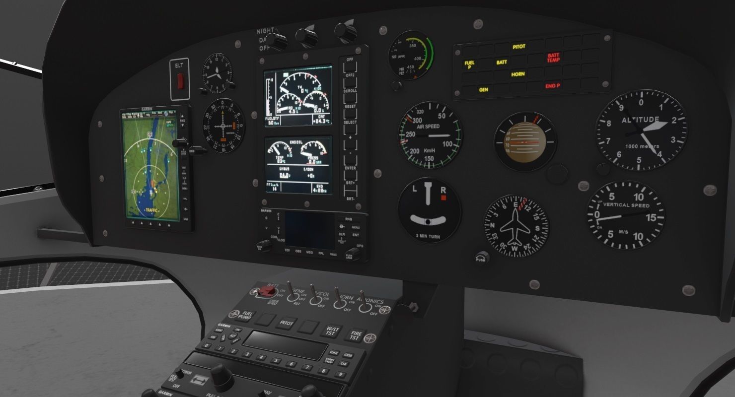 AS-350 Ontario Police Animated Low-poly 3D model_11