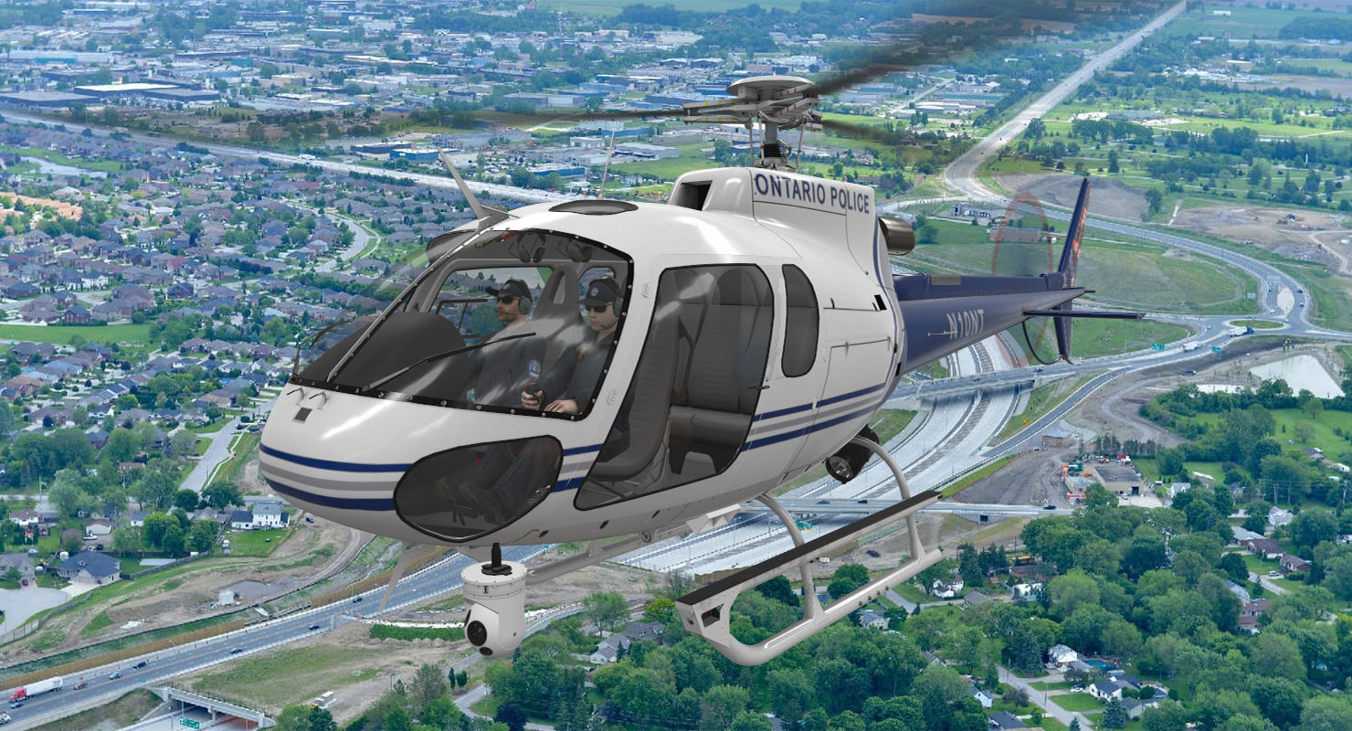 AS-350 Ontario Police Animated Low-poly 3D model_2