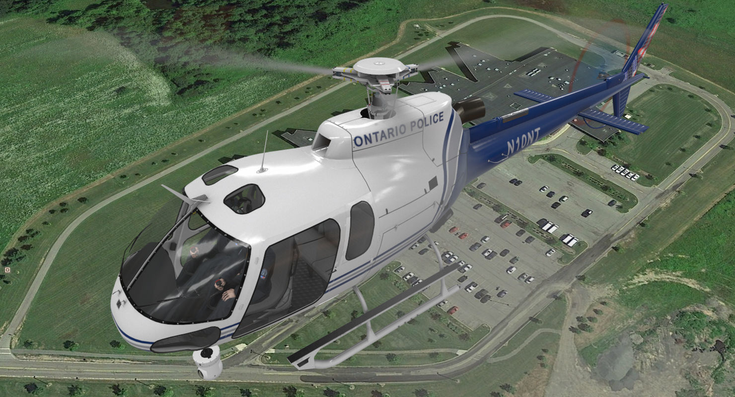AS-350 Ontario Police Animated Low-poly 3D model_4