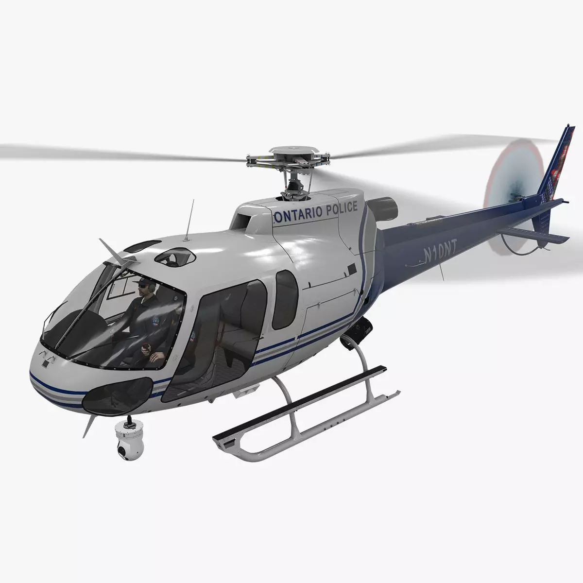 AS-350 Ontario Police Animated Low-poly 3D model_0