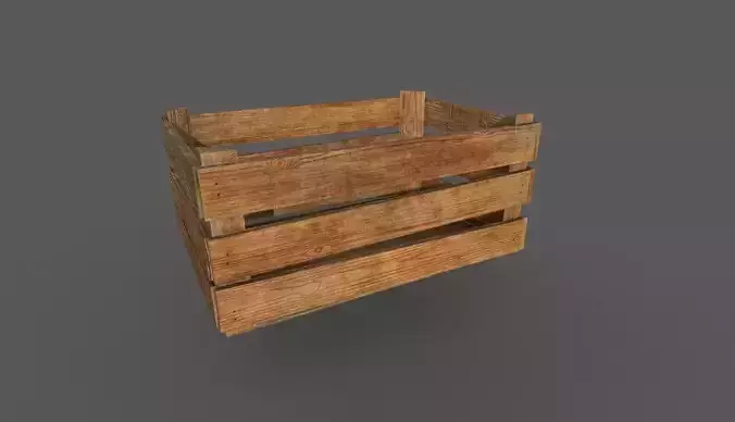 Wooden Crate Low-poly 3D model