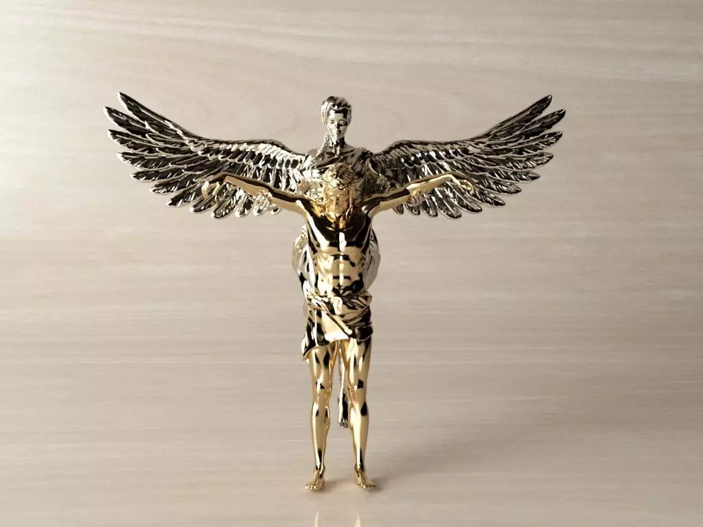 Jesus and the angel 3D print model_0