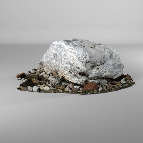 White quartz stone high poly 3D model