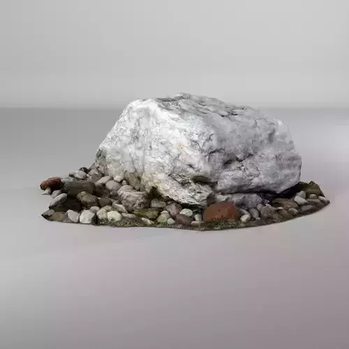 White quartz stone high poly 3D model