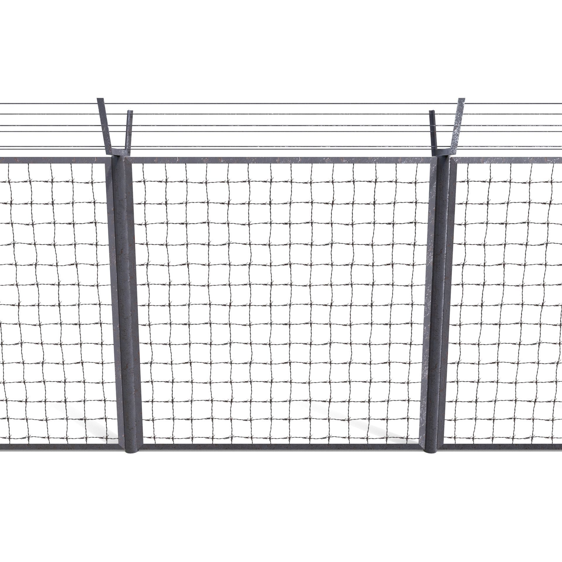 20 Piece Low Poly Fence Pack Low-poly 3D model_3