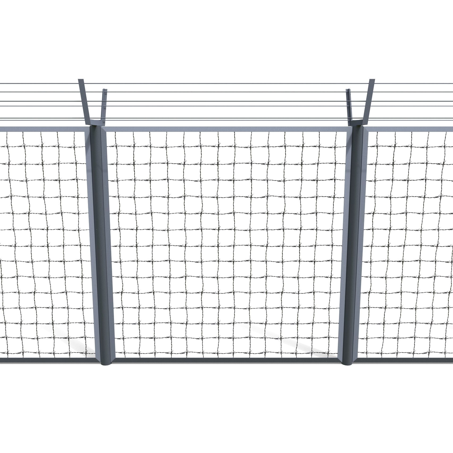 20 Piece Low Poly Fence Pack Low-poly 3D model_4