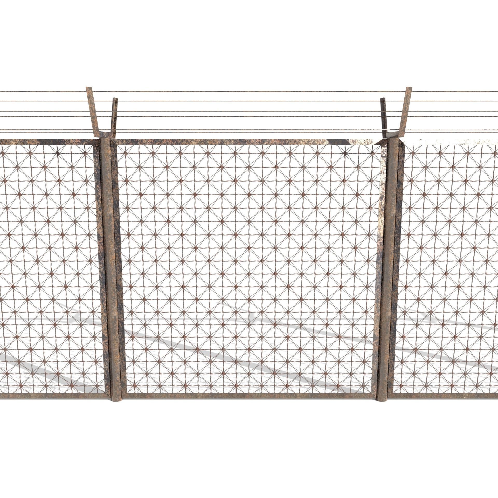 20 Piece Low Poly Fence Pack Low-poly 3D model_7