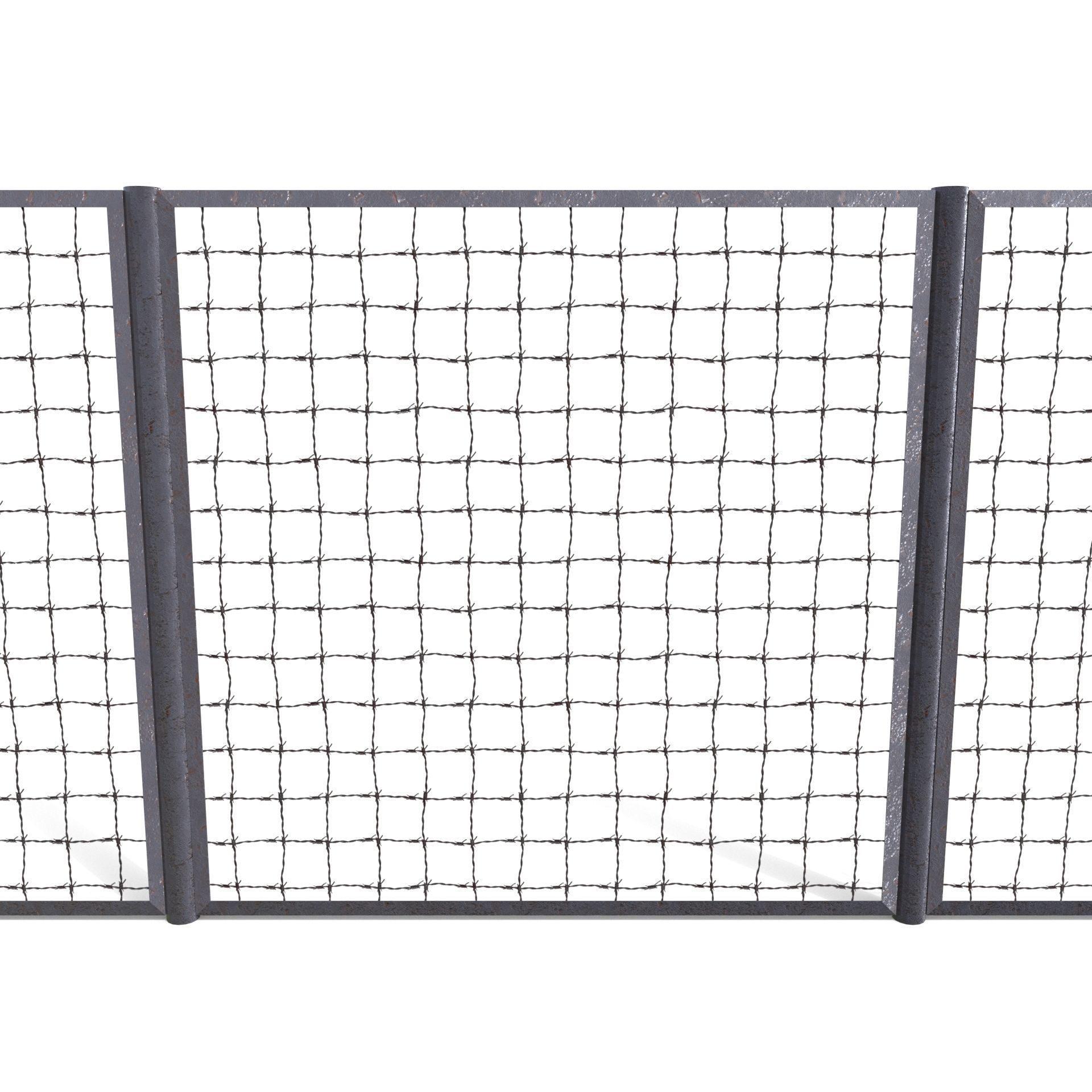 20 Piece Low Poly Fence Pack Low-poly 3D model_14