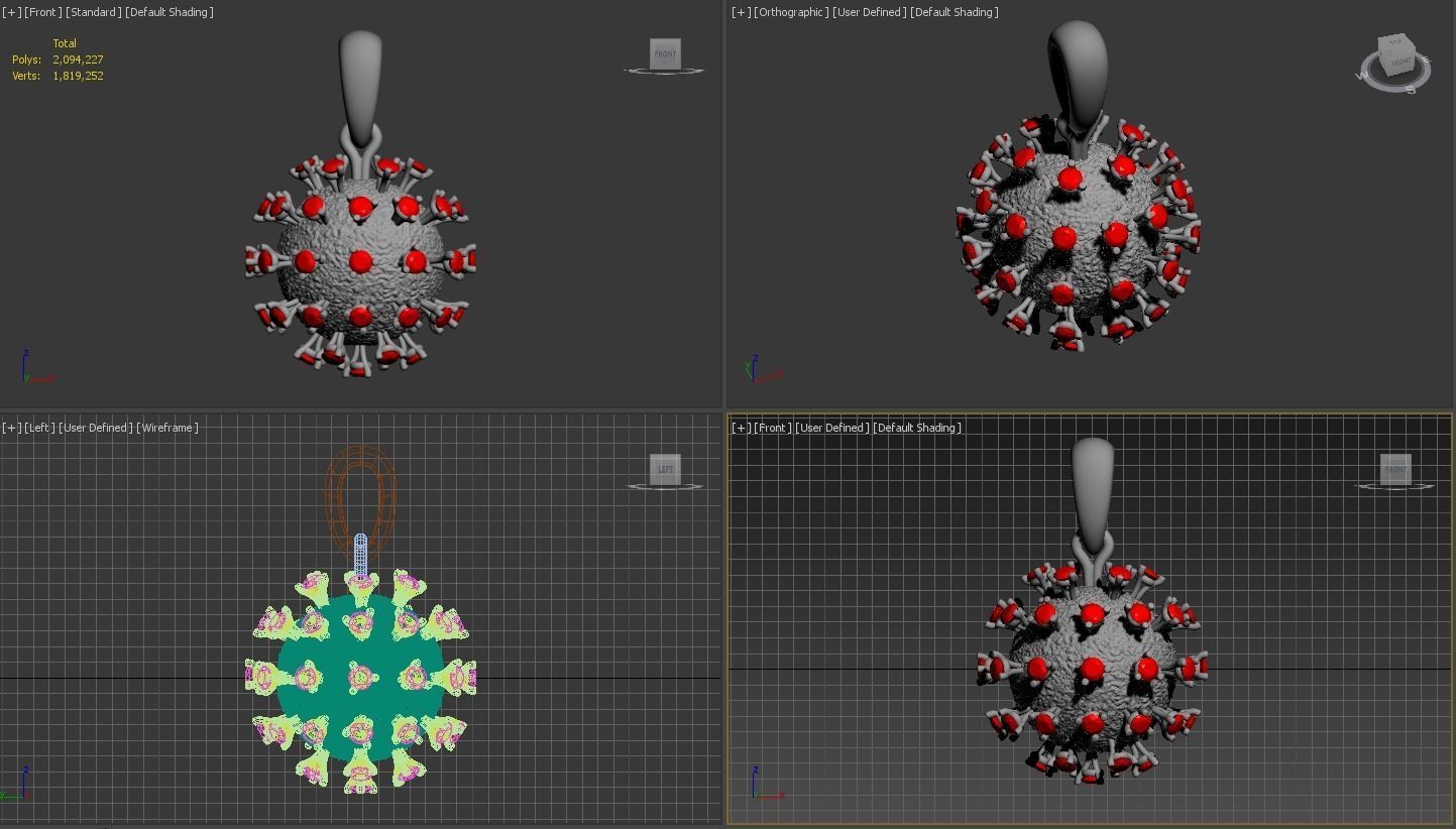 200328 P coronavirus pendant COVID19  3D print model_4