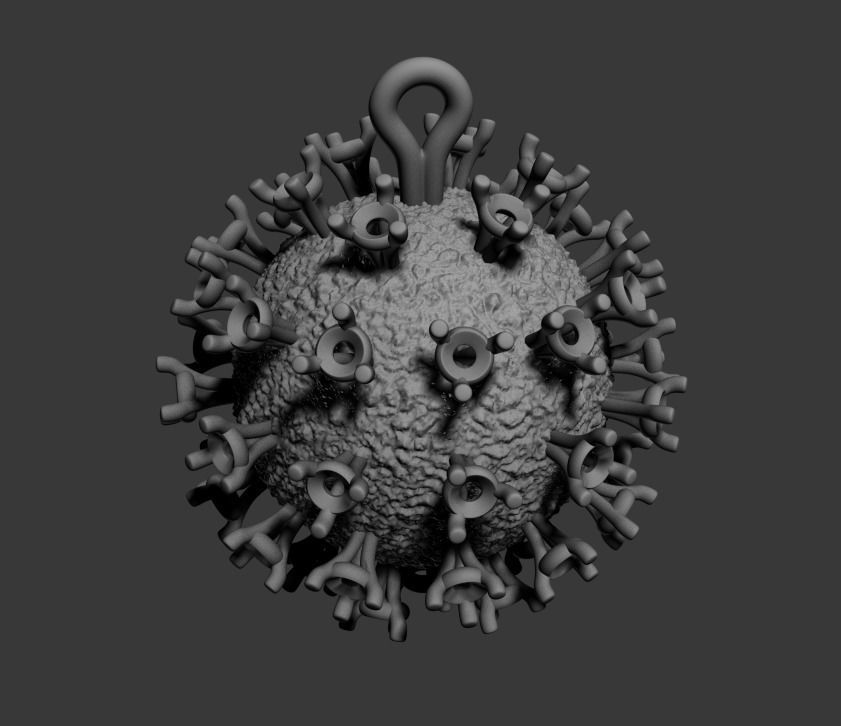 200328 P coronavirus pendant COVID19  3D print model_2