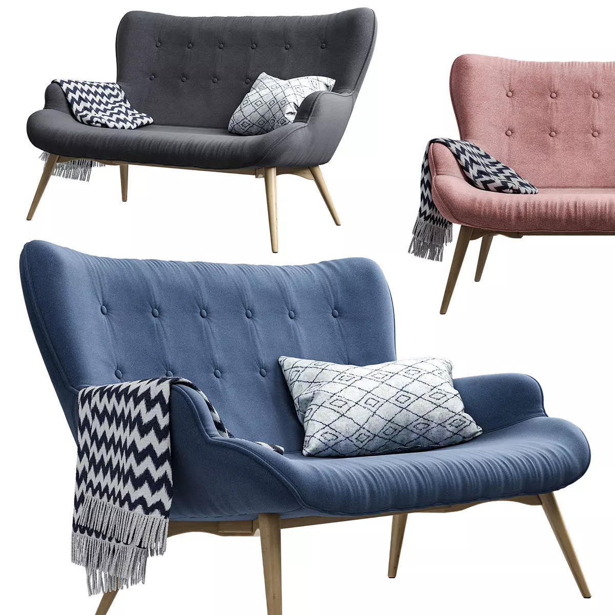 Sofa Jysk PETERSBORG Low-poly 3D model