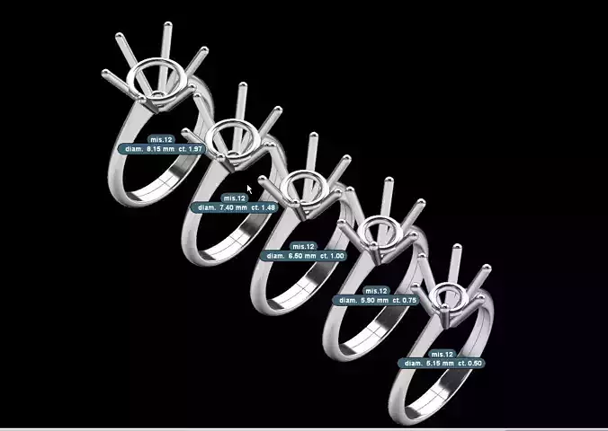 solitaire serial  wedding ring ROUND EDGE